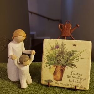 Pot of Flowers Stone Plaque